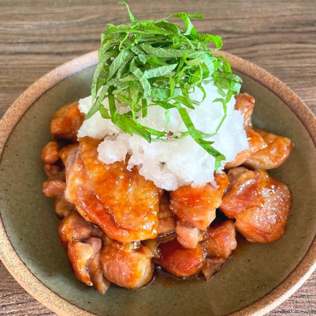 甘辛照り焼きチキンの大葉おろし和え